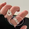 Diseño Simple, Elegante, Anillo de Perla con Circonita Micropavimentada, Anillo Abierto Geométrico de Flor Personalizado, Venta al por Mayor de Anillos para Mujer