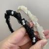 Moda Coreana Hada Dulce y Fresca Accesorios para el Cabello Diadema Hilo Hilo Plegado Perla Enrollada Banda para el Cabello Pequeña y Delgada