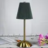 Lámpara de Mesa de Tela Transfronteriza Lámpara de Noche Plegable Estilo Nórdico Lámpara de Mesita de Noche para Dormitorio Lámpara Recargable Lámpara LED de Ambiente Estilo Lujo Ligero