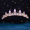 Adereço de Cabeça de Noiva Coreano Novo Vestido de Casamento Vestido de Noite Coroa de Noiva Strass Cristal Aniversário Cerimônia de Maioridade Performance Tiara