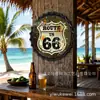 ROUTE66 Vintage Ruta 66 35cm Decoración de Garaje Letrero de Lata Pintura Regalo del Día del Padre Pintura Metálica de Lata