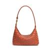 Bolsa de Ombro e Axila Retrô Transfronteiriça, Bolsa Transversal Tendência Texturizada, Bolsa Feminina Artesanal, Bolsa Portátil de Grande Capacidade para Marmita