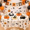 Painel de parede com banner de letras temático de Halloween para aniversário transfronteiriço, decoração de bandeirinhas, topo de bolo de festa e conjunto de ornamentos