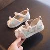 Zapatos Bordados para Niñas Hanfu, Suela de Velcro de Verano, Zapatos Retro para Niños Pequeños Estilo Antiguo de Pekín Bordados, Suela Suave de Princesa