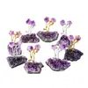 Cluster de Ametista Natural Transfronteiriço Ágata Geodo Cluster de Flores de Ametista Tigela de Tesouro Decoração de Casa Ornamento de Árvore de Flores de Cristal