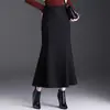 Falda ajustada de seda brillante de cintura alta adelgazante para mujer, nuevo estilo otoño 2026, elegante y con caída, falda de pez de longitud media