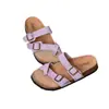 Sandalias Planas Casuales Mollykiki Retro Coloridas de Gamuza Versátiles Verano 2026 Estilo Birkenstock