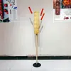 Suporte de exibição de Maçãs-de-Cana stand de madeira com palha para inserir Maçãs-de-Cana suporte de palha antigo para barracas de pintura em açúcar