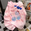 Nova Tendência de Casal Americano Versátil Personalizada Criativa Moletom com Capuz Feminino Outono Inverno Campus Tie-Dye Rosa
