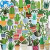 45 plantas verdes cactus maceta dibujos animados graffiti pegatinas guitarra patineta equipaje decoración pegatinas removibles