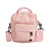 Bolsa Pequena Quadrada de Nylon Cor Macaron para Crianças Bolsa de Lona Impermeável Leve Bolsa de Ombro Casual Bolsa Transversal Versátil para Celular