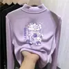 Camiseta térmica de forro polar con cuello semi-alto para niños para otoño e invierno, capa interior cálida para niñas, camiseta de manga larga con forro polar para niños mayores, estilo moderno