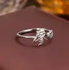 Anel de Prata Esterlina 925 100 Nomes de Família Nomes de Família Feminino Novo Amor Design de Nicho Anel de Dedo Aberto Versátil Presente