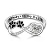 Anillo para Mascota con Circonita Incrustada, Super Lindo, Sencillo y de Moda, Anillo de Pata Personalizado para Mujer, Más Vendido en Amazon Transfronterizo