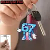67 Elementos de Colgante Acrílicos Lisos con Patrones Planos, Dijes para Llavero y Mochila para Parejas de Nicho, Colegas y Amigos