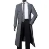 Outono e inverno super longo casaco de lã masculino trespassado casaco de lã masculino acima do joelho casaco de lã quente masculino