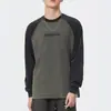 Sudadera de Manga Larga Nueva Otoño e Invierno 2025 para Hombre, Talla Grande Holgada, Camiseta Base con Cuello Redondo Empalmado, Ropa Top Marca Trbottomy