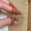 Accesorios Versátiles de Moda para Pendientes Elegancia de Alta Gama de Moda Simples Lisos Accesorios Hebilla de Herradura Microincrustados Transparentes Tridimensionales
