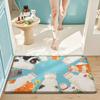 Dajiang Baño Hogar Inodoro Antideslizante Alfombrilla para Pies Alfombrilla Absorbente de Agua Alfombrilla para Piso Estilo Nórdico Alfombrilla de Secado Rápido para Entrada de Baño