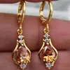 Fuente de Suministro Transfronteriza, Pendientes Más Vendidos de Aliexpress, Pendientes Elegantes Estilo Coreano, Pendientes de Pedrería Multicolor en Forma de Gota