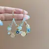 Aretes de Borla de Flores Transfronterizos de Aguja de Plata Lujo Ligero Elegante Elegantes Aretes de Botón Moda Simple Sentido del Diseño Nicho
