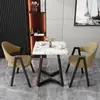 Mesa y sillas de reunión de estilo nórdico, moda italiana, lujo ligero; mesa de recepción y negociación de negocios de alta gama, mesa de ocio para patio