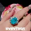 Colar de pedra preciosa floco de neve azul Maria brincos de flor azul gelo banhados a ouro 18K de mulher rica felizes com zircônia para