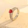 Nueva Moda Transfronteriza Lujo Accesible Diseño de Anillo Sencillo Chapado en Cobre Oro de 18 Quilates Incrustado Zirconia Oval Colorida Joyería de Mano