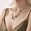 Colar com pingente irregular multiacessórios de aço inoxidável europeu e americano, estilo marinho, para festas, corrente de clavícula, joias para mulheres