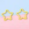 Macaron de Hierro Pintura en Spray Colorida Estrella de Cinco Puntas Llavero Accesorios para Joyería DIY Colgantes para Bolsos Hechos a Mano