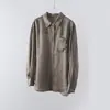 Camisa Cuadrada Transpirable Lavable, Mezcla de Ramio y Tencel, Sencilla y Holgada para el Trabajo, Top Adelgazante de Manga Larga con Protección Solar