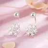 Novos Brincos de Floco de Neve da Moda com Tarrachas Rosqueáveis para Mulheres, Outono e Inverno Leve Luxo Design de Nicho Brincos Estilosos High-End