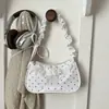 Bolsa de Ombro Única Grande Capacidade Simples Versátil Design de Personalidade Elegante Renda de Bolinhas Estilosa Nova Primavera 2026