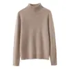 Suéter de Cachemira Grueso Nuevo para Otoño e Invierno para Mujer, Suéter de Punto Trenzado de Cuello Semi Alto con Tacto de Lana, Top Base Suelto
