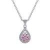 Collar de Plata de Ley 925 de Venta Caliente Transfronteriza para Mujer con Piedra Preciosa de Moissanita Colorida de 1 Quilate Joyería Simulada de Gama Alta al por Mayor