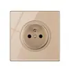 Placa tipo 86 vidrio templado enchufe estándar francés panel de enchufe francés regulación de pared de energía superficie de enchufe francés