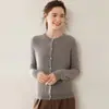 Baicaierong Outono/Inverno 2026 Cardigan Suéter Feminino de Caxemira Design Versátil Tricô de Lã