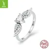 Pingente de prata zircônia rosa original anel asas de amor prata 925 anel pulseira sensação de garota dos sonhos SCR874
