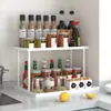 Estante para condimentos de cocina, estante de almacenamiento multicapa, estante multifuncional para encimera para almacenar especias, aceite, sal, salsa y vinagre
