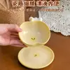 Regreso Lento al Pasado - Bol de Manzana Gradiente Amarillo Cerámica para Arroz para el Hogar Té de la Tarde Vajilla Exquisita Bol para Fideos Instantáneos Bol para Yogur