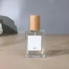 Botella de Perfume de Vidrio de Alta Gama 30ml 50ml Botella con Atomizador Reutilizable Rellenable Exquisita Botella de Fragancia Portátil con Tapa de Madera