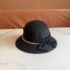 Sombrero de Paja para Mujer Verano Playa Lazo Perla Moda Copia Sombrero Protección Solar Salir Sombrero de Playa para el Mar Exterior