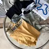 Cueca Boxer Masculina Poliga Fox Cor Sólida Listrada Respirável Leve Algodão Respirável Interno Tamanho Grande Boxer Brief Masculina
