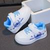 Zapatos para Niños y Niñas 2025 Primavera y Otoño Nuevos Tenis Casuales de Dibujos Animados para Niños Zapatos Blancos Pequeños Zapatos Impermeables