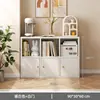 Estante de Livros Armário de Armazenamento de Chão Prateleira de Grade Multicamadas Doméstica Rack de Armazenamento para Sala de Estar Estante Pequena para Dormitório