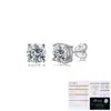 Brincos Femininos Tonglin Fashion em Prata de Lei S925 Clássicos de Quatro Garras Super Brilhantes de Moissanita de 1.2 Quilates com um Toque de Luxo