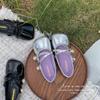 Zapatos de vestir sencillos para niña estilo Chanel, Nuevo diseño cruzado para primavera y otoño, Zapatos de piel versátiles y de moda para niña, Mocasines estilo coreano para estudiante