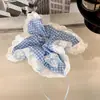 Sal Marina Azul Lazo de Amor Cuadrado Anillo para Cabello de Lazo de Intestino Grueso Cuerda para Coleta Alta de Mujer Cuerda para Coleta Alta Accesorios para el Cabello