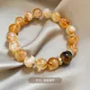 Novo Estilo Chinês Amarelo Natural Cristal de Torre Pedra Olho de Tigre Anel de Diamante Pulseira Moda Estilo Maillard Atmosfera Pulseira de Contas