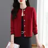 Suéter Espesso Curto Estilo Coreano para Outono e Primavera 2026 para Mulheres, Novo Top Casual Versátil Tendência, Cardigã de Tricô